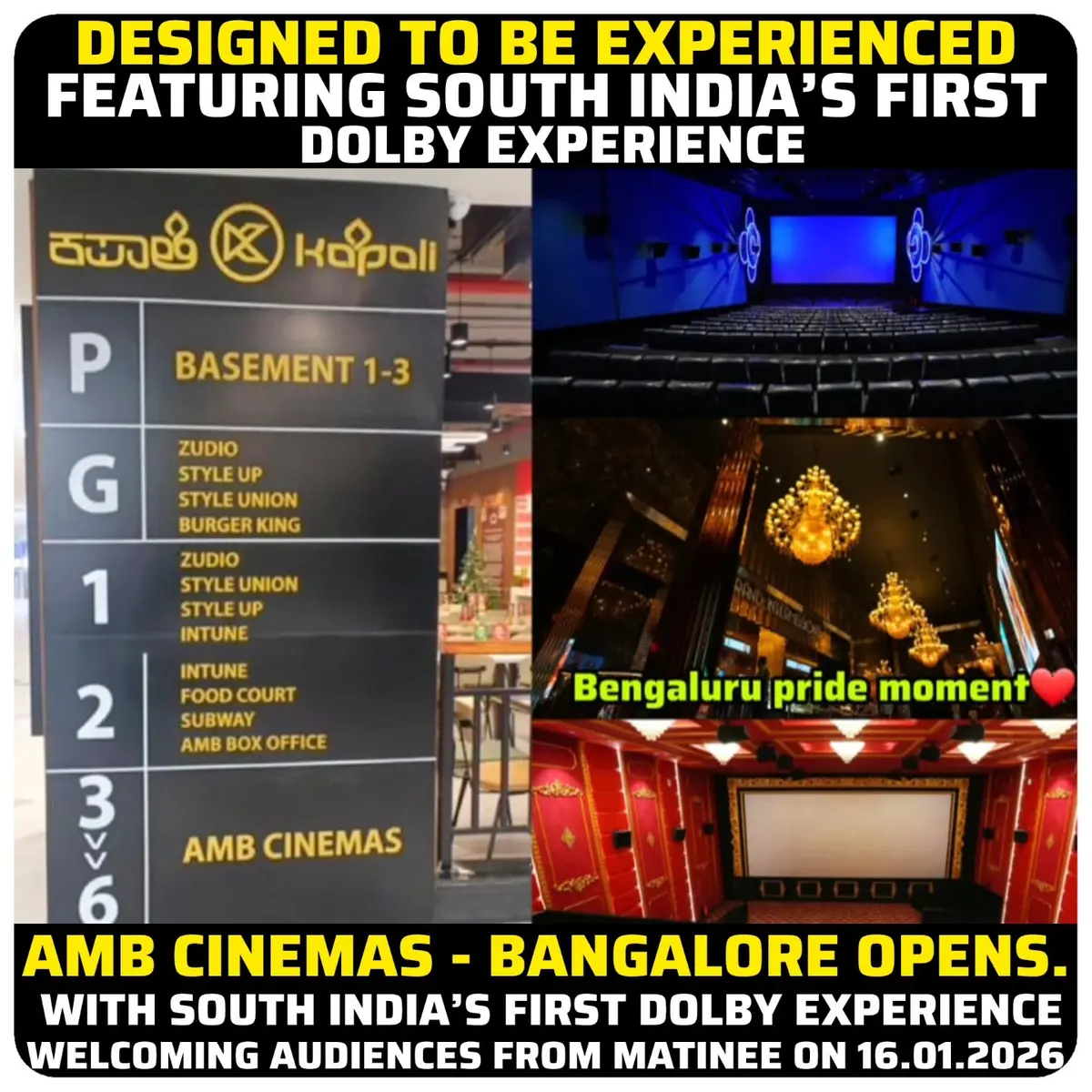 Bengaluru cinema opening announcement